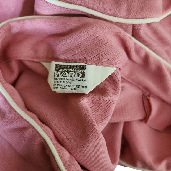 Vintage 1970s Shirt Dress Womens Size L Pink Polyester Waitress - Picture 3 of 4